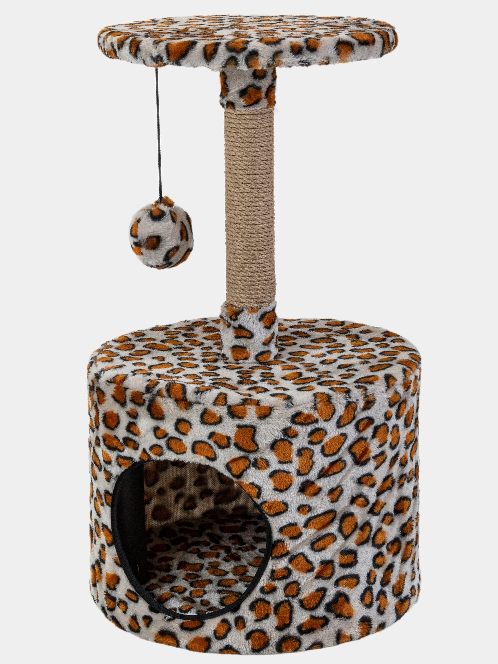 Домик-когтеточка PetTails разборный, круглый, 34х34хh60см