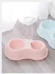 Розовый миска двойная для животных, автопоилка с кормушкой для кошек и собак