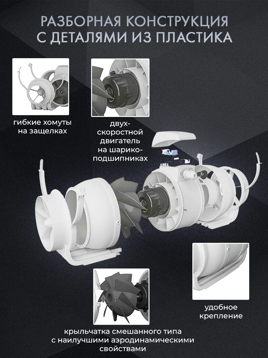 Вентилятор канальный D 125 мм VEO TT 125 вытяжной, приточный