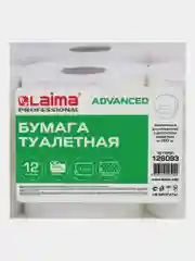 Бумага туалетная 200м, LAIMA (T2), ADVANCED, 1-сл, цвет белый, КОМПЛЕКТ 12 рулонов, 126093