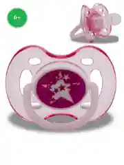Розовый соска-пустышка Baby Land  ночная силиконовая круглая, 6 мес+