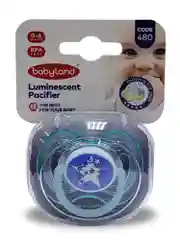 Голубой соска-пустышка Baby Land  ночная силиконовая круглая, 0 мес+