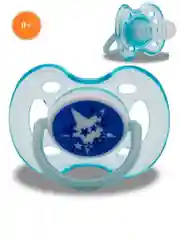 Голубой соска-пустышка Baby Land  ночная силиконовая круглая, 0 мес+