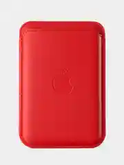 Красный картхолдер - бумажник на iPhone с поддержкой MagSafe/Leather Wallet