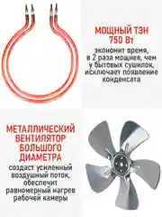 Черный профессиональная электросушилка с горизонтальным обдувом CHEF PRO CF-FD804A 8 поддонов