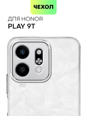 Чехол для Honor Play 9T силиконовый BROSCORP матовый/ прозрачный тонкий с защитой камер