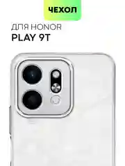 Чехол для Honor Play 9T силиконовый BROSCORP матовый/ прозрачный тонкий с защитой камер