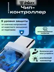 Белый кабель зарядный Inkax CB-01, 3 вида
