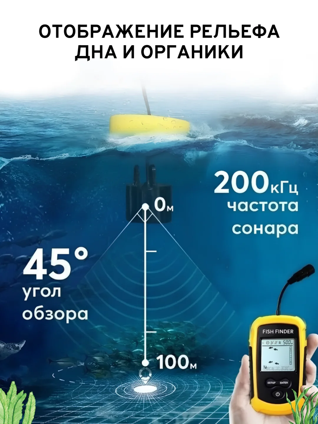 Эхолот Lucky FF1108-1 для рыбалки зимой и летом с лодки и берега