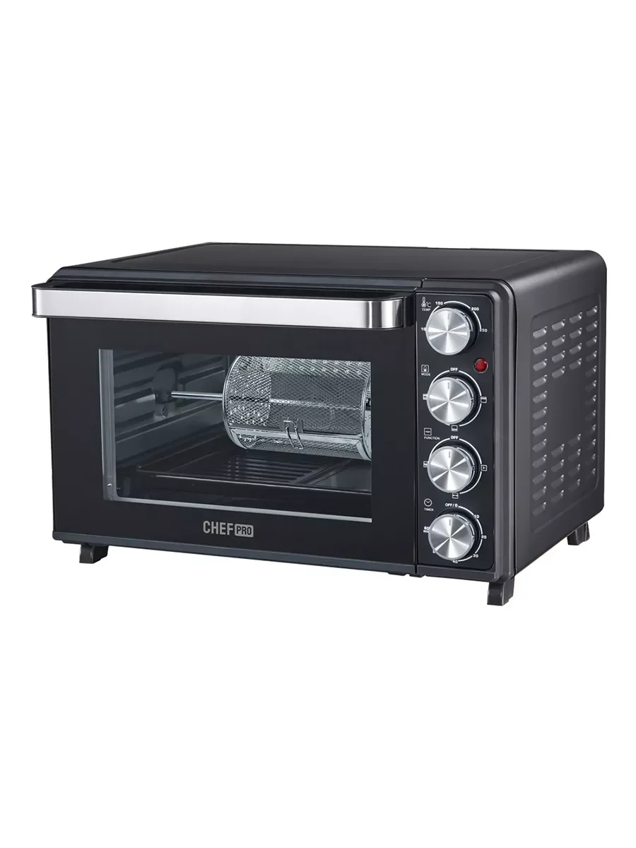 Черный духовой шкаф CHEF PRO CF-EO2102A (50литров, конвекция, аэрофритюрница, вертел, шашлычница)