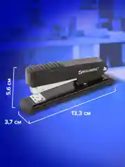 Степлер №24/6, 26/6 металлический BRAUBERG "Office", до 30 листов, черный, 228611