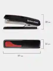 Степлер №10 BRAUBERG "Extra", до 20 листов, антистеплер, черно-красный, 229079