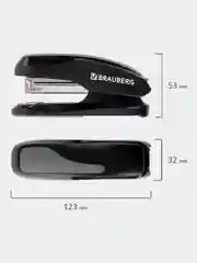 Степлер №24/6, 26/6 BRAUBERG "Extra", до 30 листов, черно-серый