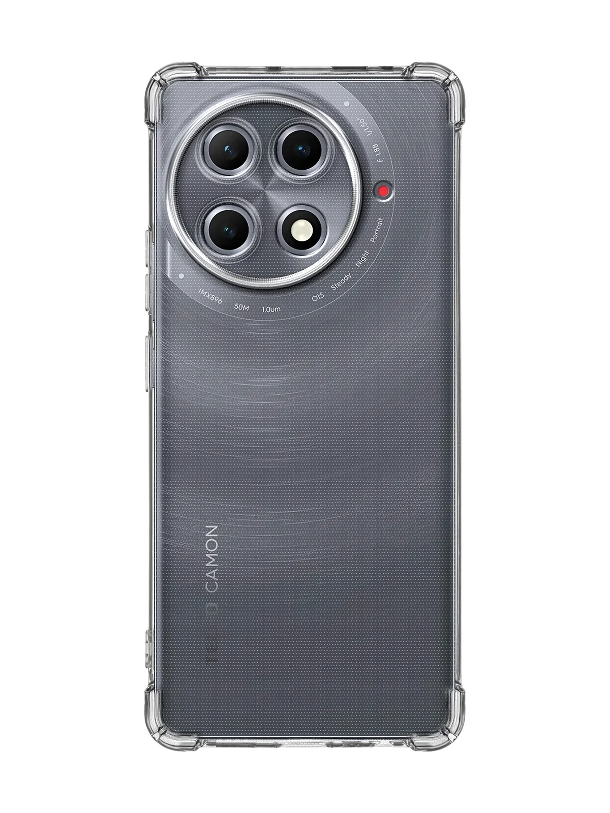 Прозрачный чехол для Tecno Camon 30s Pro противоударный силиконовый BROSCORP прозрачный с углами