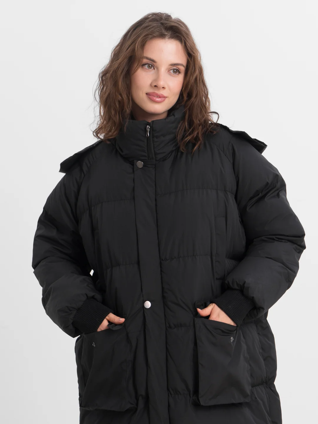 Серый куртка ЖЕНСКАЯ ЗИМА РАЗМЕР OVERSIZE (44-50)