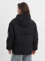 Oversized зимняя женская куртка с капюшоном и надписями
