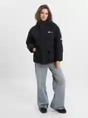 Oversized зимняя женская куртка с капюшоном и надписями