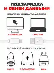 Кабель USB Type-C Krutoff Classic (0,2m) белый