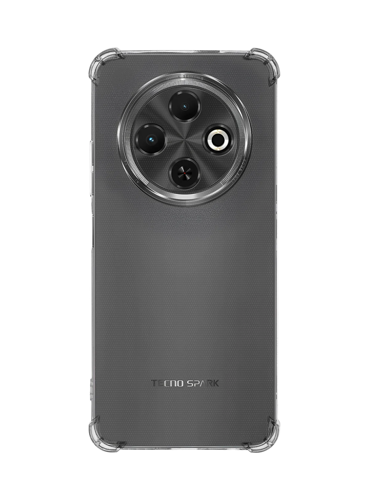 Прозрачный чехол для Tecno Spark 30C противоударный силиконовый BROSCORP прозрачный, усиленные углы