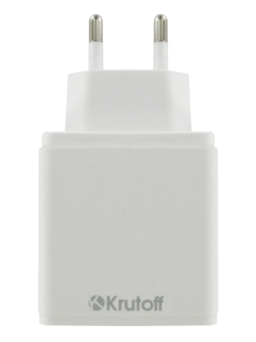 Сетевое зарядное устройство Krutoff CH-09 USB Type-C, PD 20W, white