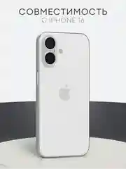 Прозрачный чехол для iPhone 16, Pro, Max, Plus блестящий прозрачный силиконовый BROSCORP, защита камер
