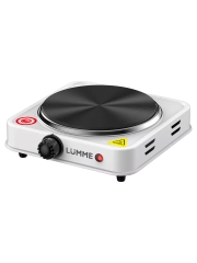 Электрическая плитка LUMME LU-HP3717A 1800W, 1 конфорка - чугун, диаметр - 17,5 см., белый