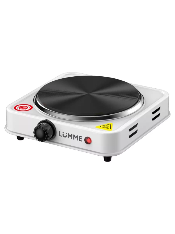 Электрическая плитка LUMME LU-HP3717A 1800W, 1 конфорка - чугун, диаметр - 17,5 см., белый