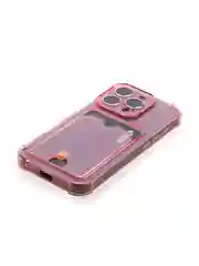 Красный чехол для iPhone 16, Pro, Max, Plus противоударный BROSCORP, карман для карт, защита углов