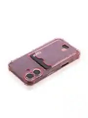 Красный чехол для iPhone 16, Pro, Max, Plus противоударный BROSCORP, карман для карт, защита углов