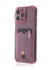 Красный чехол для iPhone 16, Pro, Max, Plus противоударный BROSCORP, карман для карт, защита углов