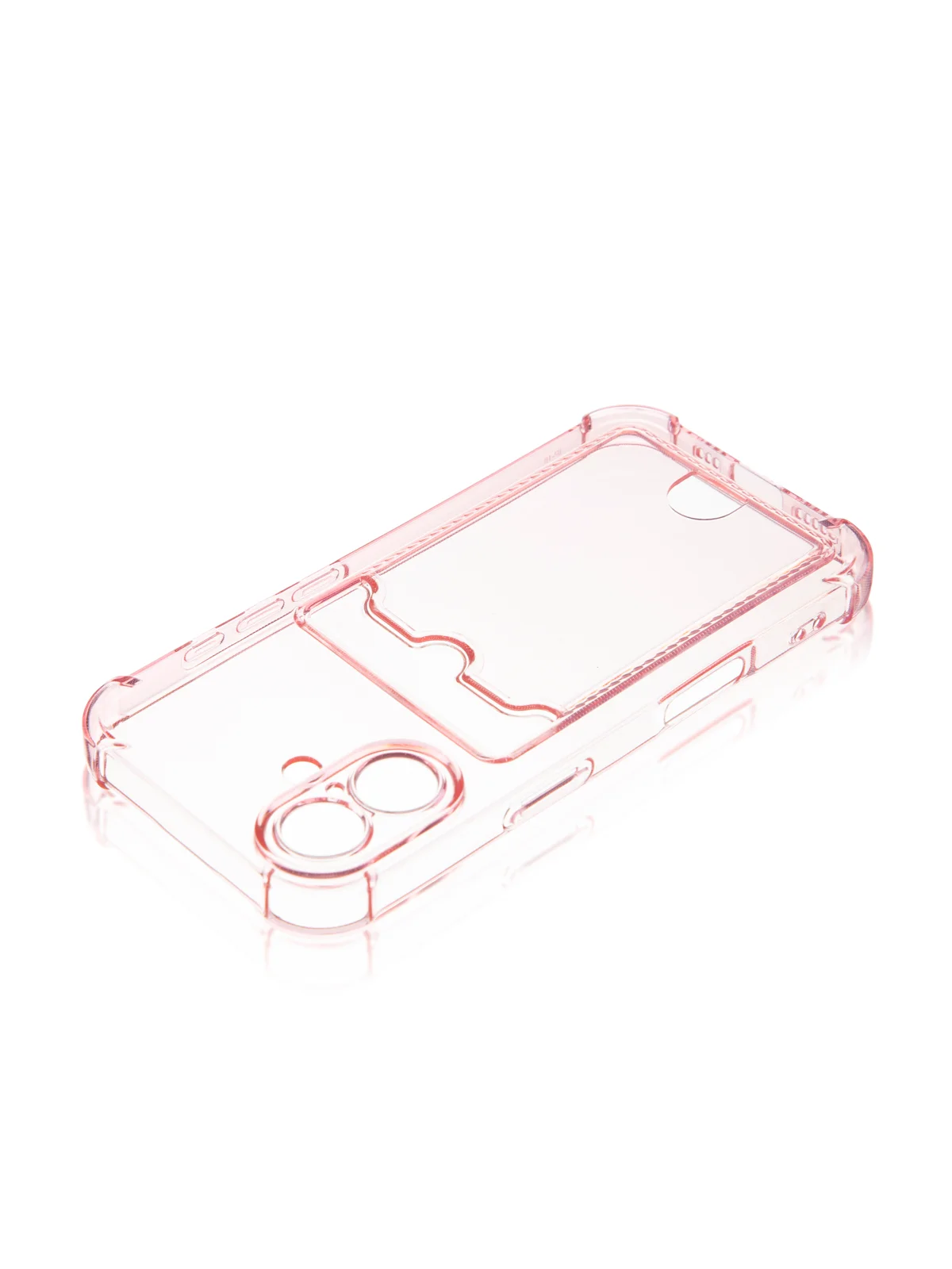 Красный чехол для iPhone 16, Pro, Max, Plus противоударный BROSCORP, карман для карт, защита углов