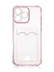 Красный чехол для iPhone 16, Pro, Max, Plus противоударный BROSCORP, карман для карт, защита углов
