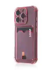 Красный чехол для iPhone 16, Pro, Max, Plus противоударный BROSCORP, карман для карт, защита углов