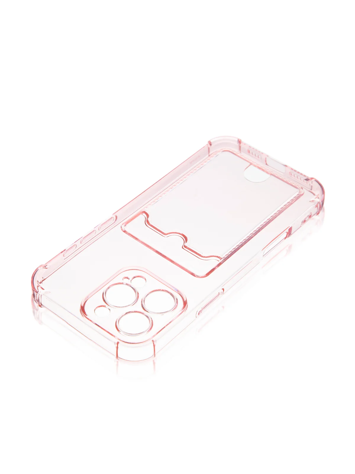 Красный чехол для iPhone 16, Pro, Max, Plus противоударный BROSCORP, карман для карт, защита углов