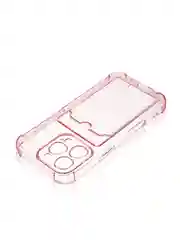 Красный чехол для iPhone 16, Pro, Max, Plus противоударный BROSCORP, карман для карт, защита углов