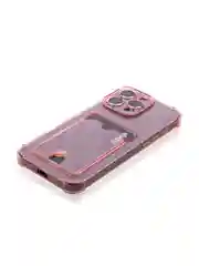 Красный чехол для iPhone 16, Pro, Max, Plus противоударный BROSCORP, карман для карт, защита углов