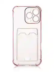 Красный чехол для iPhone 16, Pro, Max, Plus противоударный BROSCORP, карман для карт, защита углов
