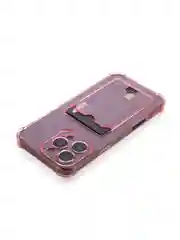 Красный чехол для iPhone 16, Pro, Max, Plus противоударный BROSCORP, карман для карт, защита углов