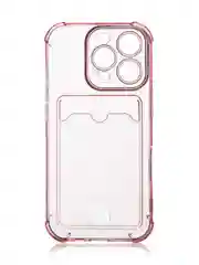 Красный чехол для iPhone 16, Pro, Max, Plus противоударный BROSCORP, карман для карт, защита углов
