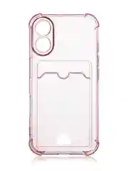 Красный чехол для iPhone 16, Pro, Max, Plus противоударный BROSCORP, карман для карт, защита углов