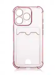 Красный чехол для iPhone 16, Pro, Max, Plus противоударный BROSCORP, карман для карт, защита углов