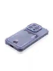 Фиолетовый чехол для iPhone 16, Pro, Max, Plus противоударный BROSCORP, карман для карт, защита углов