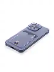 Фиолетовый чехол для iPhone 16, Pro, Max, Plus противоударный BROSCORP, карман для карт, защита углов