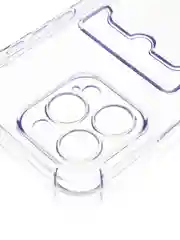 Фиолетовый чехол для iPhone 16, Pro, Max, Plus противоударный BROSCORP, карман для карт, защита углов