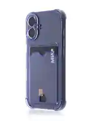 Фиолетовый чехол для iPhone 16, Pro, Max, Plus противоударный BROSCORP, карман для карт, защита углов