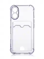 Фиолетовый чехол для iPhone 16, Pro, Max, Plus противоударный BROSCORP, карман для карт, защита углов
