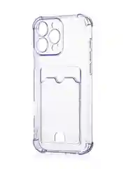 Фиолетовый чехол для iPhone 16, Pro, Max, Plus противоударный BROSCORP, карман для карт, защита углов