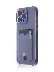 Фиолетовый чехол для iPhone 16, Pro, Max, Plus противоударный BROSCORP, карман для карт, защита углов