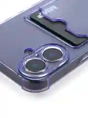 Фиолетовый чехол для iPhone 16, Pro, Max, Plus противоударный BROSCORP, карман для карт, защита углов