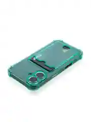 Зеленый чехол для iPhone 16, Pro, Max, Plus противоударный BROSCORP, карман для карт, защита углов